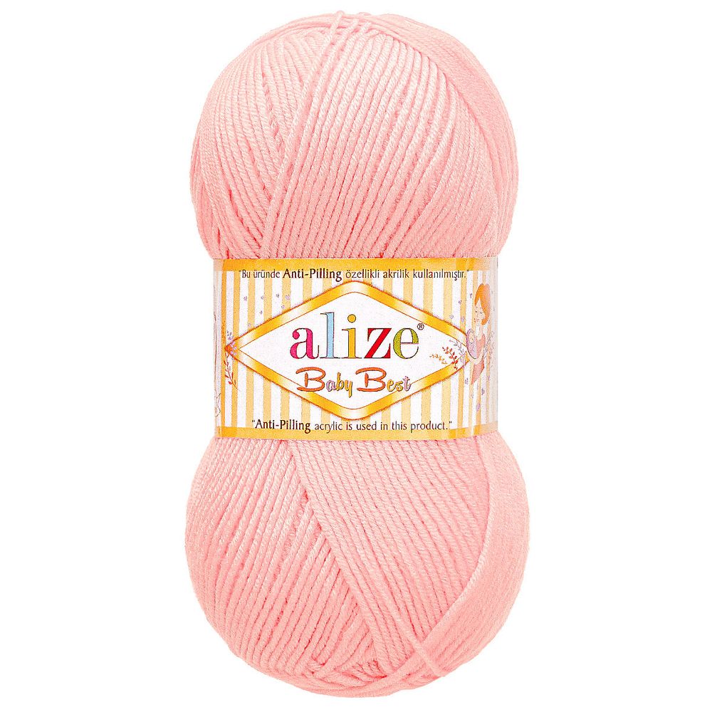 Пряжа Alize (Ализе) Baby Best / уп.5 мот. по 100 г, 240м, 185 светло-розовый A