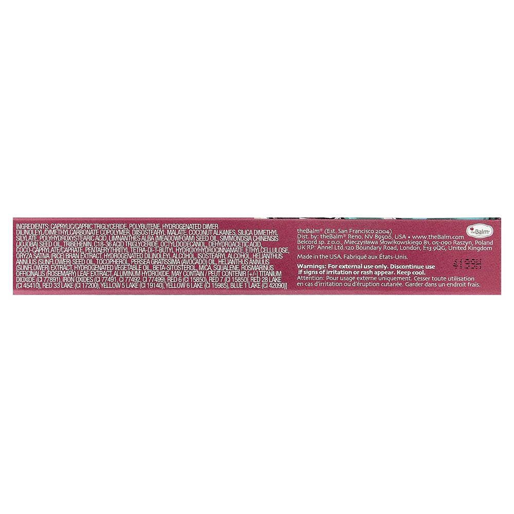theBalm Cosmetics, масло для губ, ягодный вкус, 7 мл (0,23 жидк. унции)