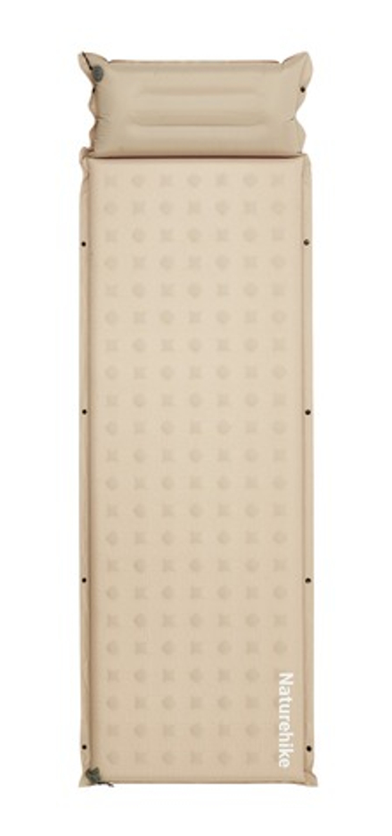 Коврик самонадувной односпальный Naturehike D Series R3.1, с подушкой, бежевый (CNK2550WS025)