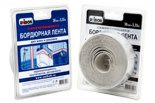Лента бордюрная самокл. д/ванн и раковин  38мм*3,35м Белая Unibob / 35544