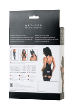 Платье с чокером Glossy Ivy из материала Wetlook, черное, L