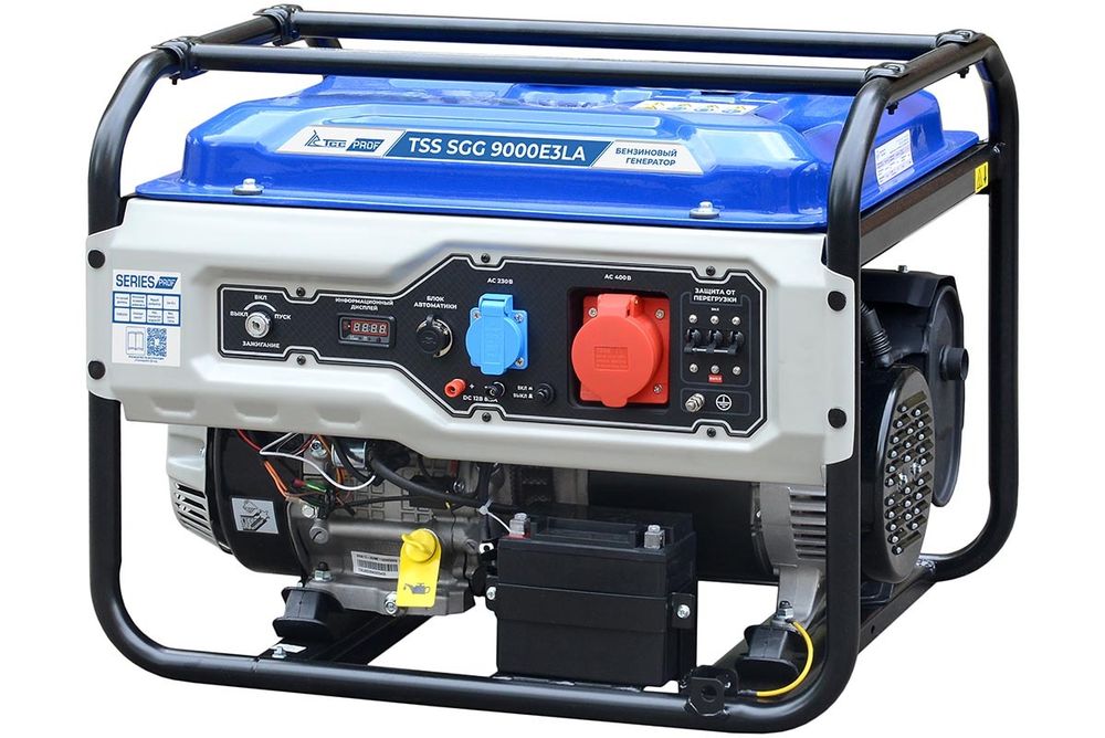 Бензогенератор трехфазный TSS SGG 9000E3LA - [8 кВт / 15.2 А] двигатель Loncin