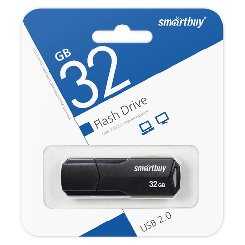 Память Smart Buy "Clue" 32GB, USB 2.0 Flash Drive, черный