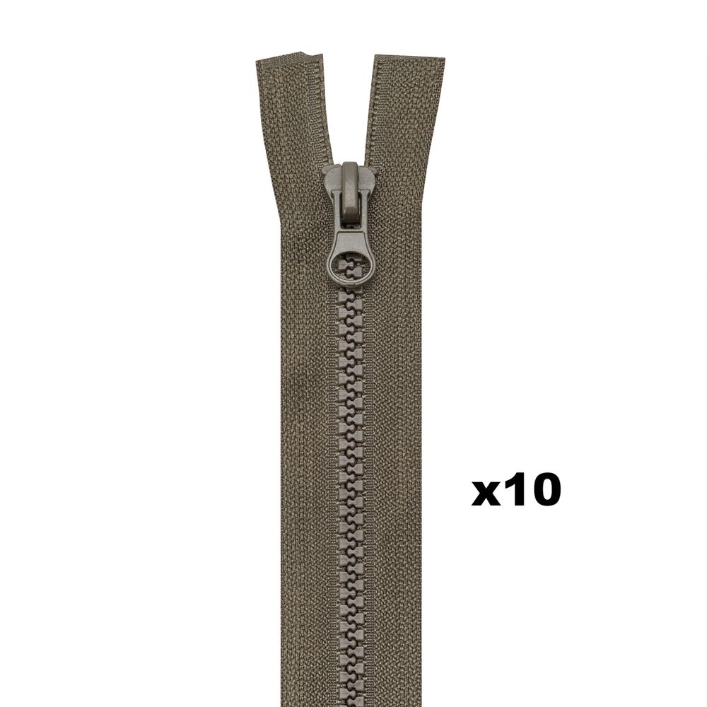 Молния трактор Т5 (5 мм) 2 зам., разъем., 85 см, 078 т.хаки, 10 шт