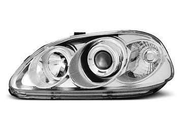 Передние фары Honda Civic 6 angel eyes chrome