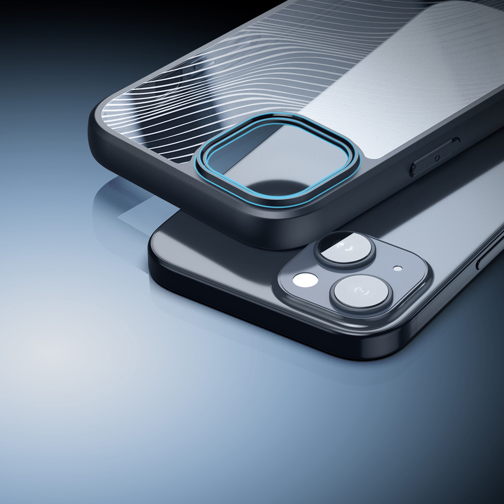 Чехол для iPhone 15 Plus, прозрачный с мягкими черными рамками, Dux Ducis, серия Aimo Series Case