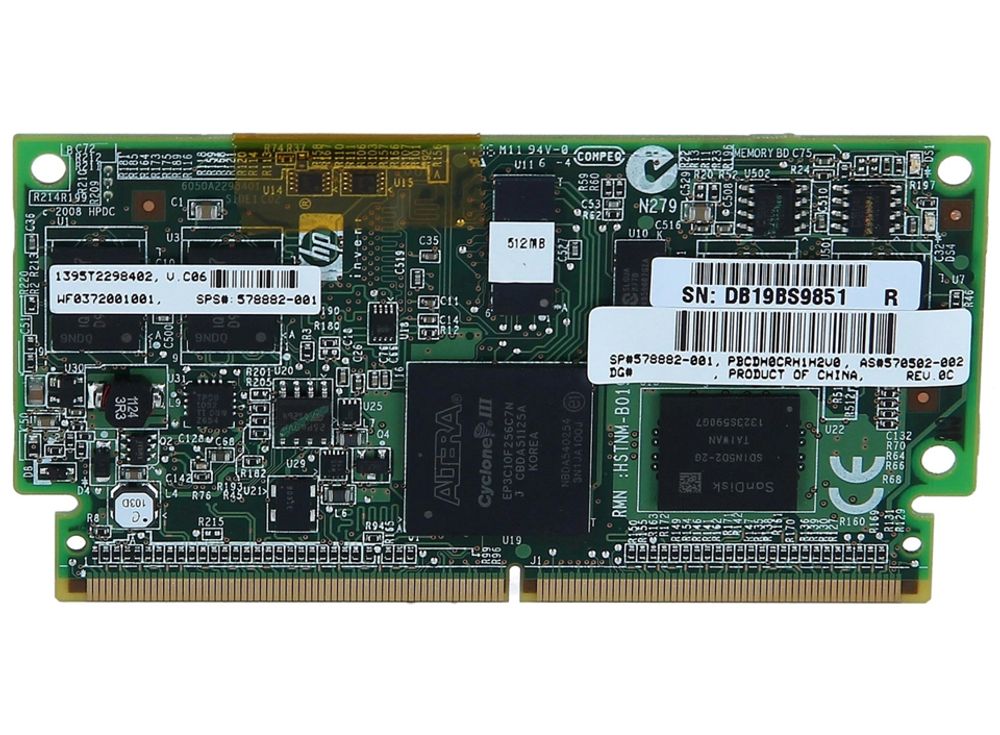 Модуль Кэш-памяти HP 578882-001 Smart Array P410 P411 / 512MB FBWC 6Gb Raid Controller 570502-002