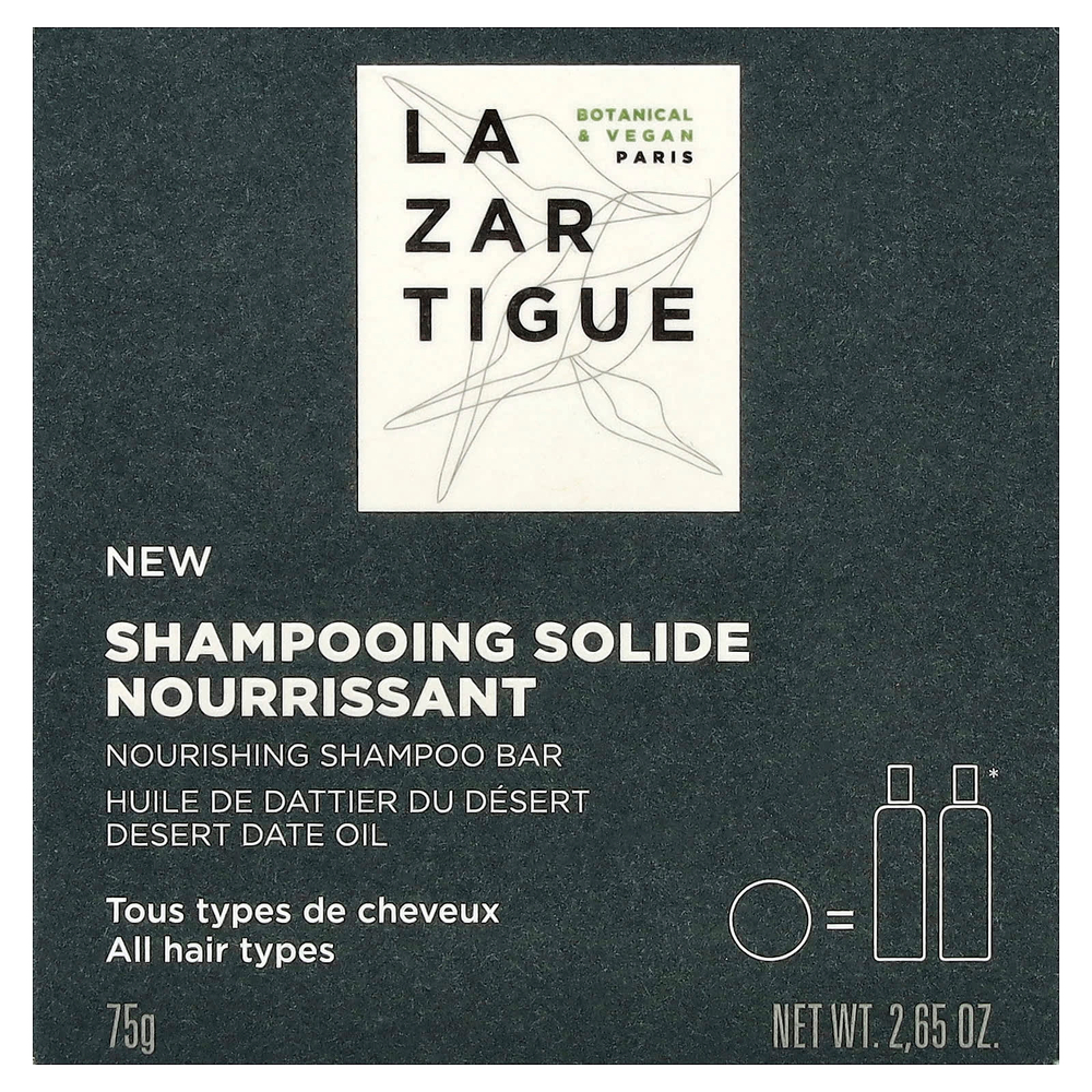 Lazartigue, питательный твердый шампунь, для всех типов волос, 75 г (2,65 унции)