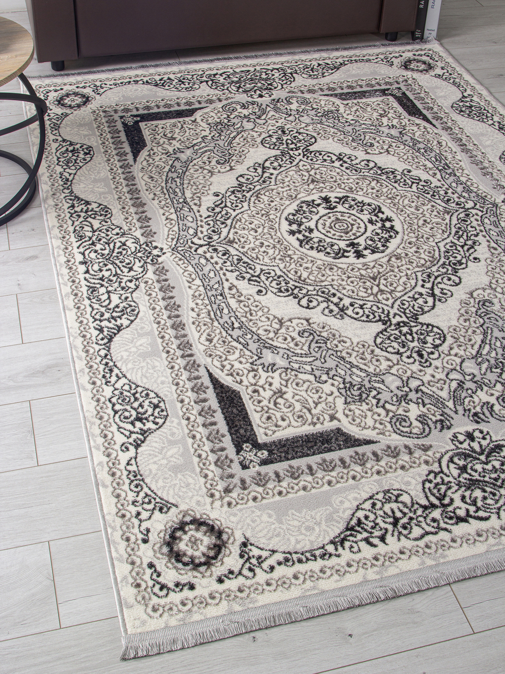 Ковер 3098G - GREY / GREY - Прямоугольник - коллекция LORA размер 100*200 см