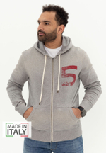 Худи на молнии Bowery NYC "Five" Spray Grey Melange