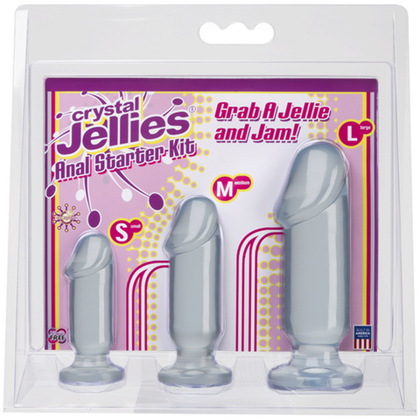 Анальные фаллоимитаторы в наборе 3 шт прозрачные Crystal Jellies - Anal Starter Kit - Clear