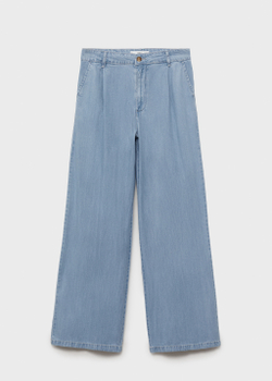 Брюки wideleg из лиоцелла с защипами
