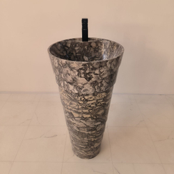 Раковина напольная из мрамора Pedestal Doreng Spiral MN-04201 (45*45*90 см)