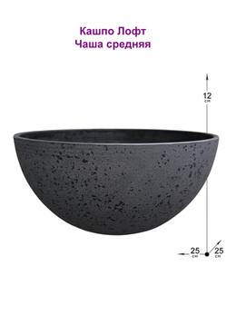 Кашпо Лофт Чаша средняя, диаметр 25см х высота 12см
