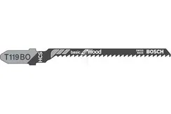 Пилка для лобзика "BOSCH" T119BO 2608637879 по дереву фигурный рез (1 шт)