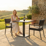 Стол обеденный Ideal Patio КАНА алюминий, стекло 80x80 см (1 ножка)