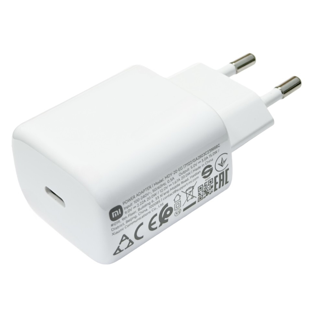 Сетевое зарядное устройство Xiaomi MI 20W Charger 1USB-C 20W (MDY-20-EG) белое