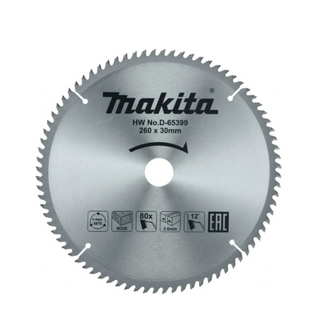 Диск пильный по дереву 260 x 30 x 1,8 х 2,6 мм 80T Makita D-65399