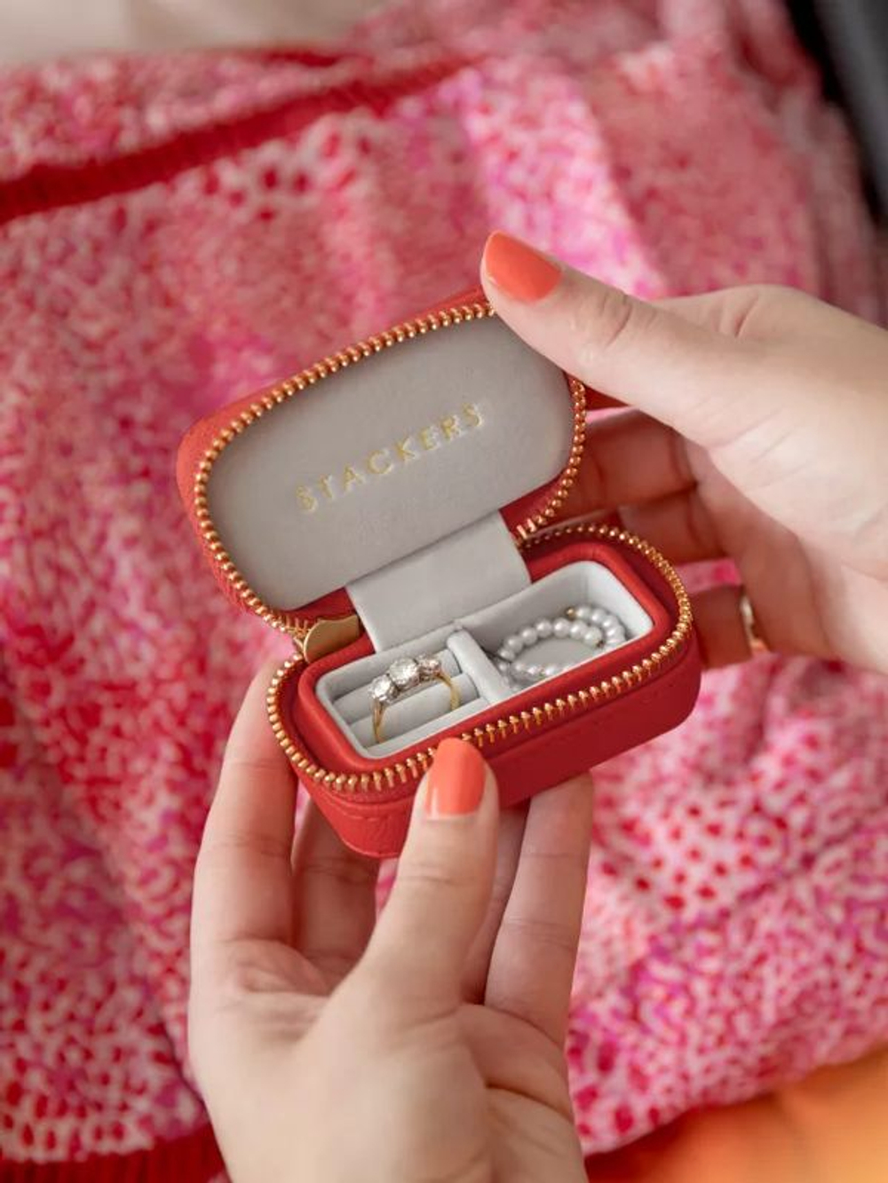 Органайзер для украшений дорожный Stackers Petite Travel Box (Blush Pink) (красный / Red)