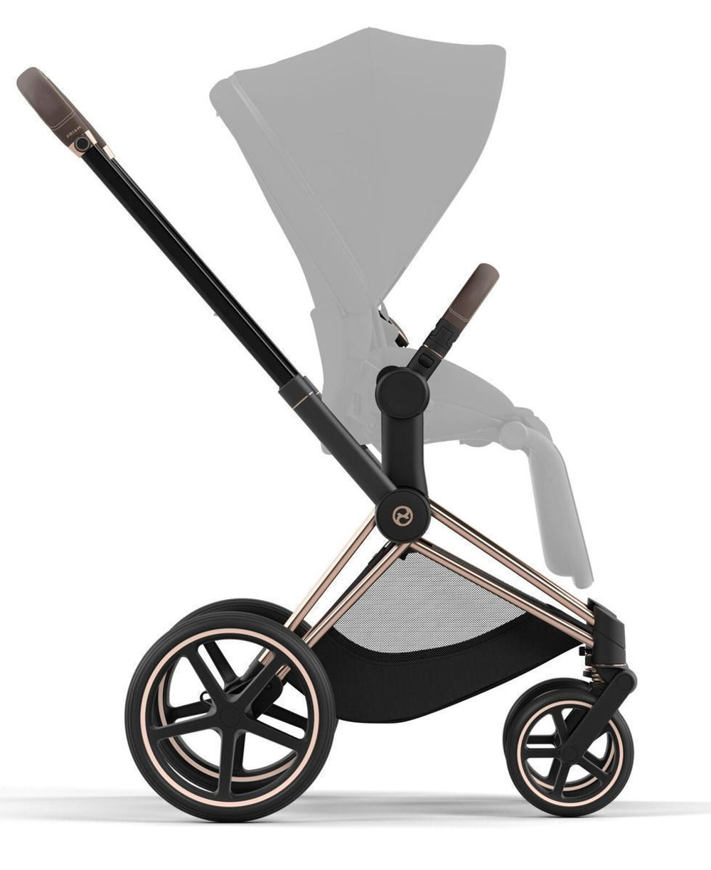 Коляска 3 в 1 Cybex Priam IV Rosegold complete и автокресло Aton B2 i-Size Bay Blue Sepia Black