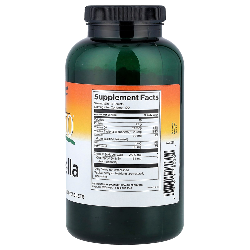 Swanson Vitamins, Kyoto®, хлорелла, 1500 таблеток