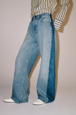 ZARA ДЖИНСЫ ZW COLLECTION BARREL СО СРЕДНЕЙ ПОСАДКОЙ И ПЭЧВОРКОМ, СИНИЙ
