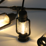 Гирлянда для улицы «Фонарики» 5 м 10 ламп LED (11.5*5.5 см) черн.пров, 1 реж.,IP-54 (220 V), Теплый белый (возможность соединения)