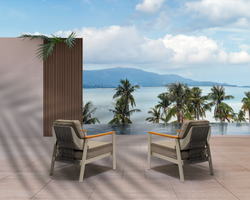 Комплект Isra Seating Set. Диван + 2 Кресла + Столл. Алюминий, ироко. Поставка 45 дней.
