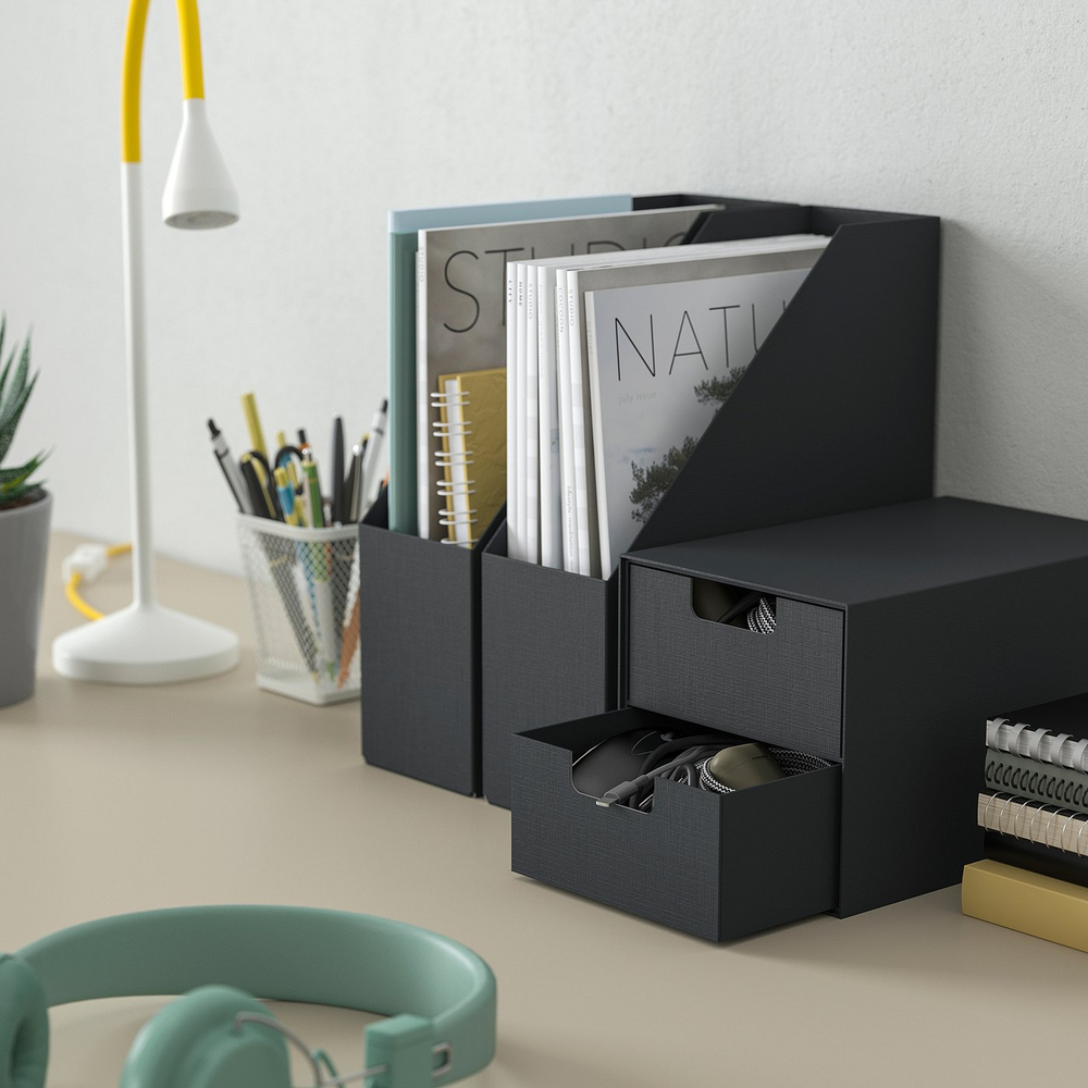 IKEA FJÄDERHARV  (ИКЕА ФЙЭДЕРХАРВ)  -  Накопитель для документов - антрацит