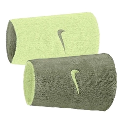 Напульсник теннисный Nike Swoosh Double Wide Reversible 2P - lime/olive
