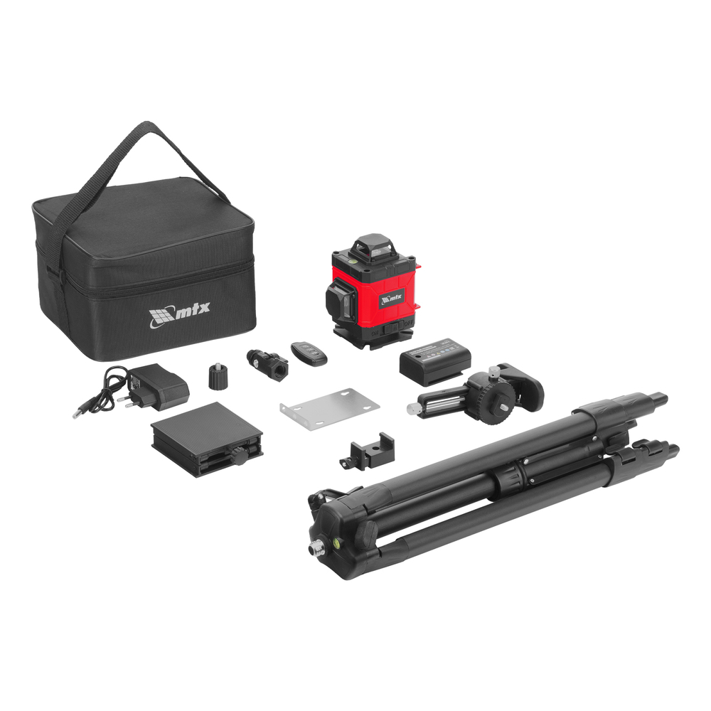 Лазерный уровень м-призм. ML 360-4 Pro SET, 30 м, акк. Li 3000 мАч, состоит из 2 частей// MTX