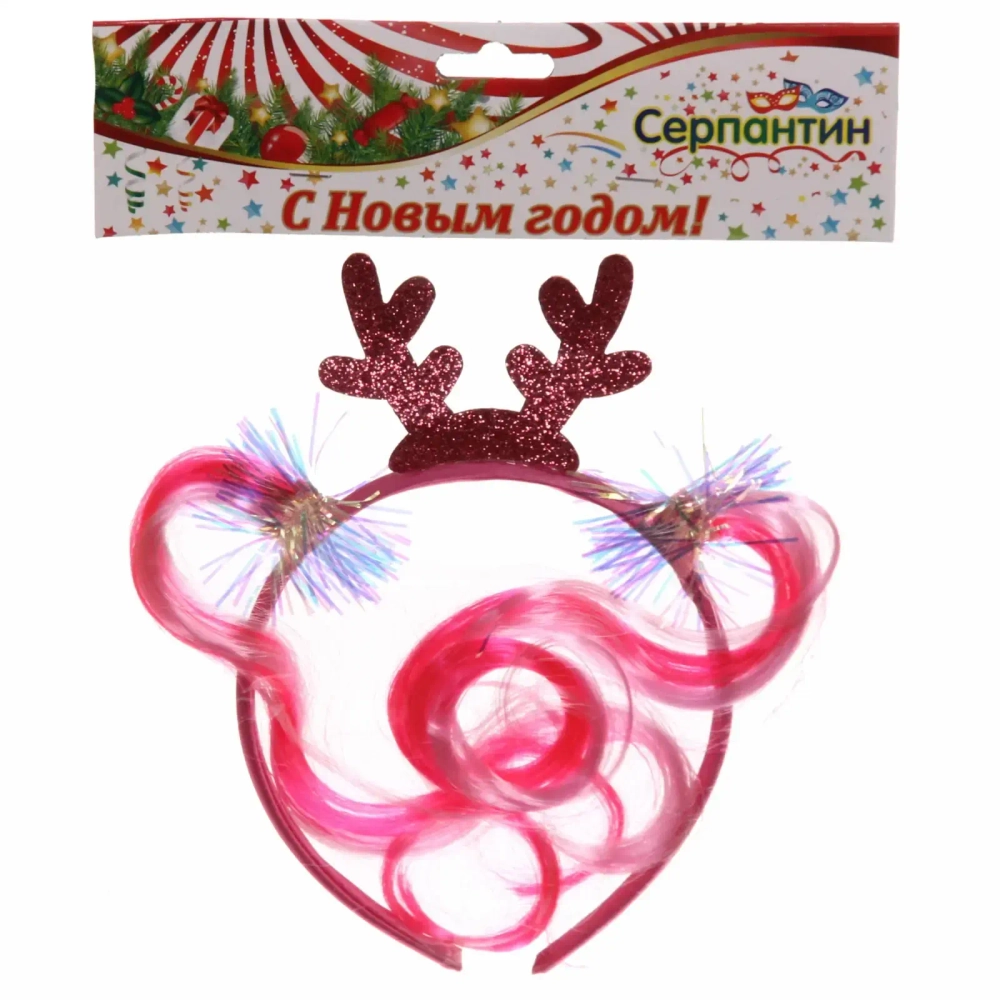 Ободок карнавальный «Яркие локоны» Олененок, микс