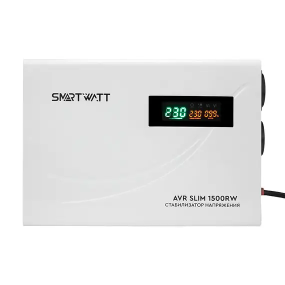 Настенный стабилизатор напряжения 1500 Вт SMARTWATT AVR SLIM 1500RW