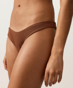 OYSHO Трусики бикини бразильяна Crinkle U-образный вырез, светло-коричневый