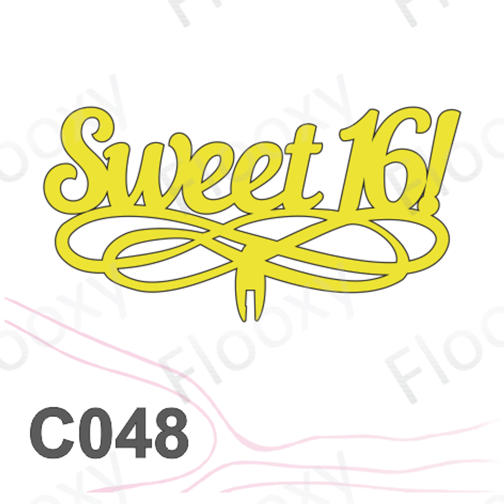 Топпер деревянный в букет цветов "Sweet 16" 10шт.