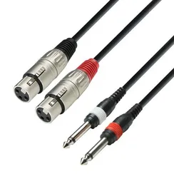 Adam Hall K3 TFP 0300 - кабель аудио 2 x XLR (F) - 2 x TRS (jack) 6.3 mm mono (M), 0.22 мм2, 3 м, че