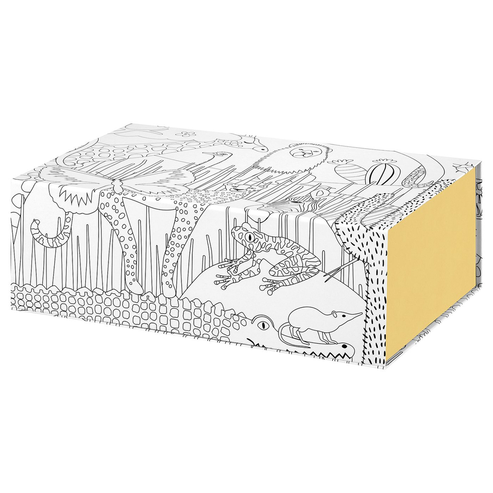 IKEA SANDLÖPARE  (ИКЕА САНДЛЁПАРЕ)  -  Коробка - с рисунком/жёлтая 25x17x8.5 см