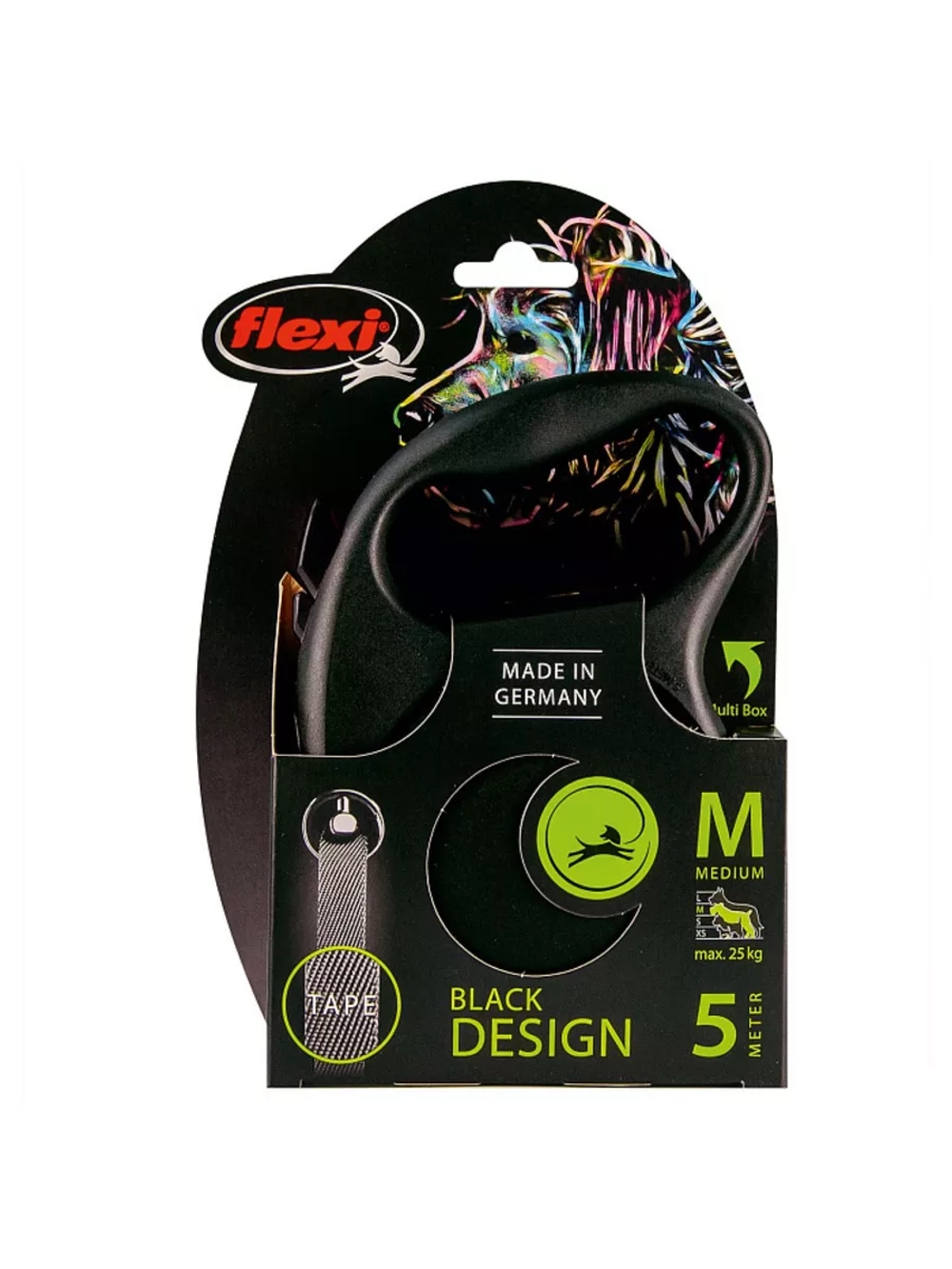 Поводок-Рулетка Black Design M до 25кг лента 5м