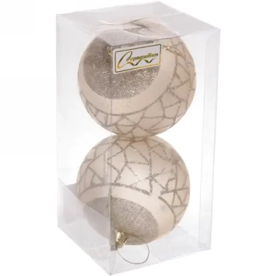 Набор украшений SHINE «Brilliant pattern» 8 см (2 шт.), light champagne