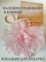 брошь цветок из ткани бант большой розовый