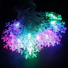 Гирлянда "Метраж" с насадкой “Снежинки большие” 5 м, LED-20-220V, мигает, мульти
