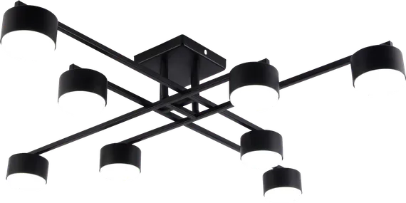 Люстра потолочная Rilon GX1061-8 BK, 8×15 Вт, чёрная