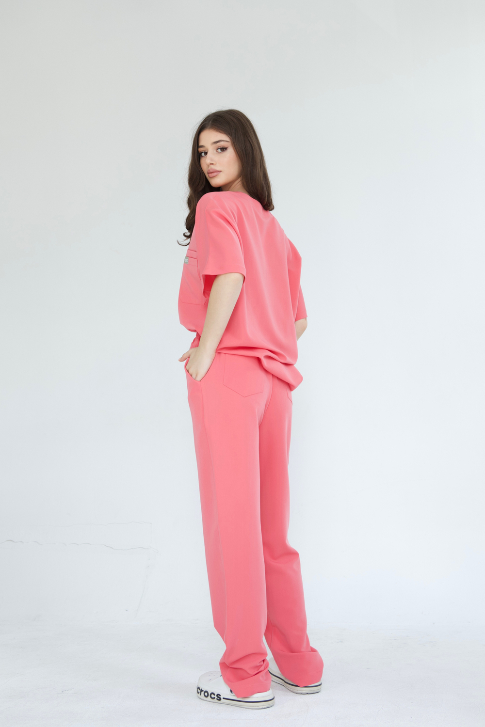 Костюм для врача Oversize коралловый комплект