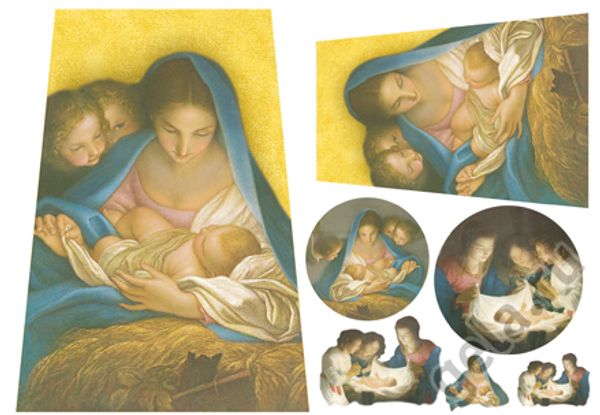 Бумага рисовая 48х33 см, Мадонна с младенцем, Stamperia, 1 лист