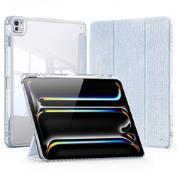 Чехол книжка синего цвета от Dux Ducis для Apple iPad Pro 13 с 2024 года, серия Unid Series Case, с держателем Apple Pencil и функцией автоматического перехода в спящий режим