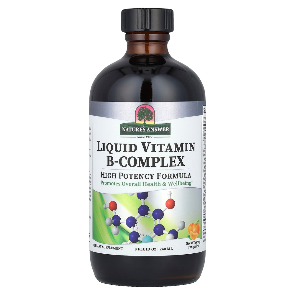 Nature’s Answer, Liquid B-Complex, 240 ml | Suyuq B-kompleks vitamini, mandarin taʼmli, 240 ml
