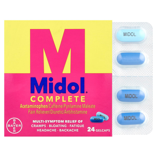Midol, В комплекте, 24 капсулы