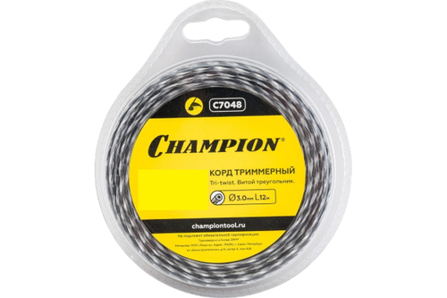 ЗИП Корд триммер (леска) 3,0мм, 12м Champion витой треугольник