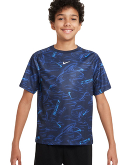 Футболка для мальчика теннисная Nike Kids Multi Dri Fit Short-Sleeve Top - небесный