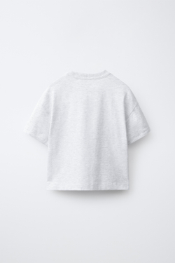 ZARA ОДНОТОННАЯ ФУТБОЛКА, СЕРЫЙ МЕЛАНЖ